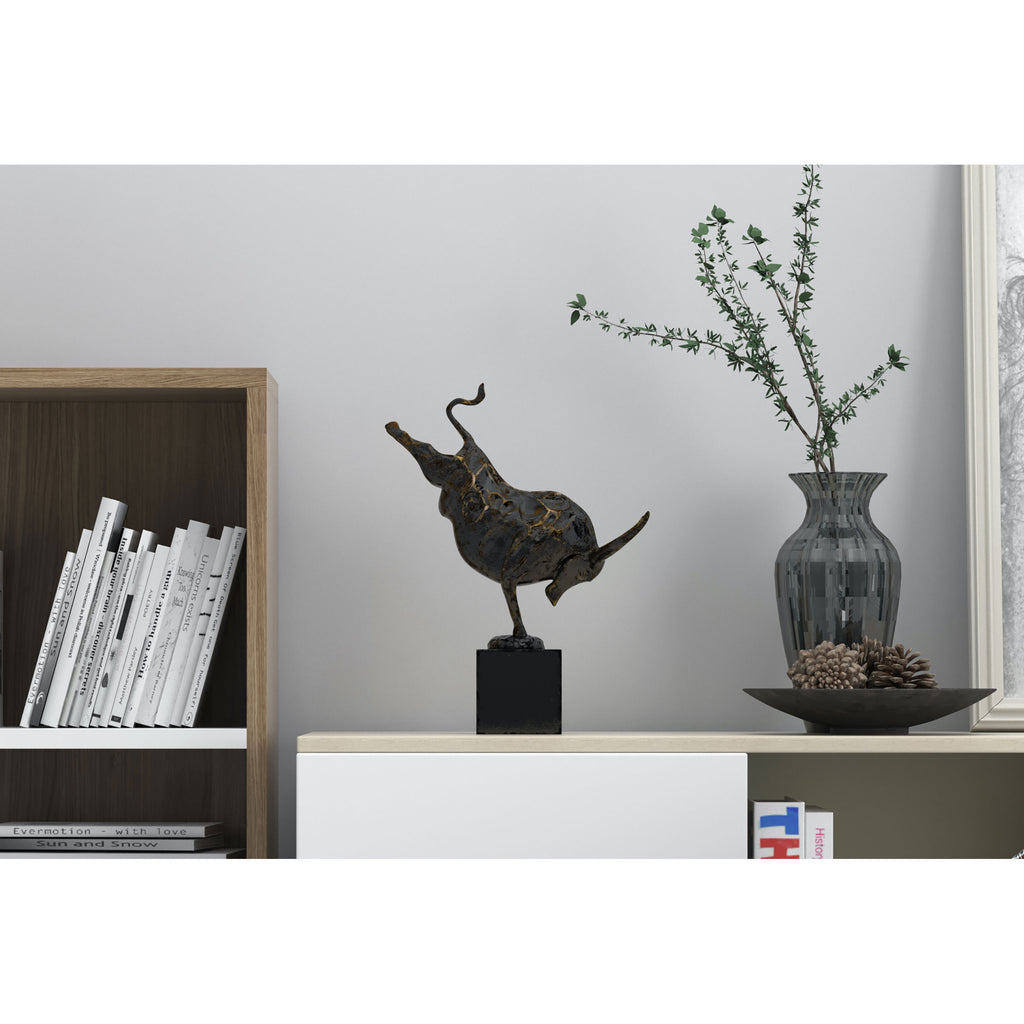 Bull performing handstand sculpture - The Nifty Decor