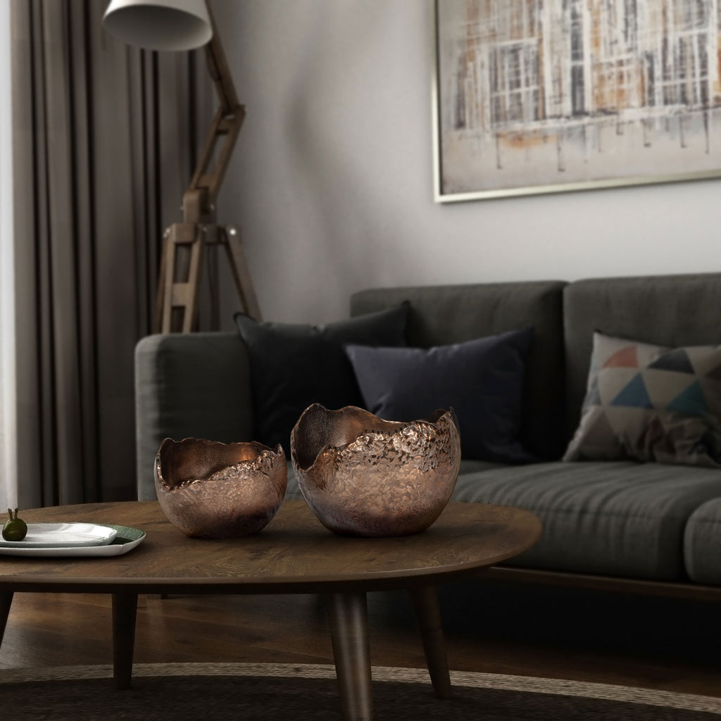 Copper finish Bowls, Set of 2 - The Nifty Decor