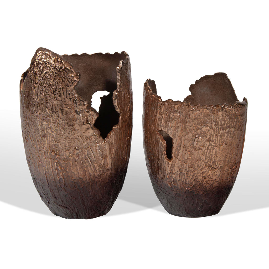 Copper textured Vase, Small - The Nifty Decor