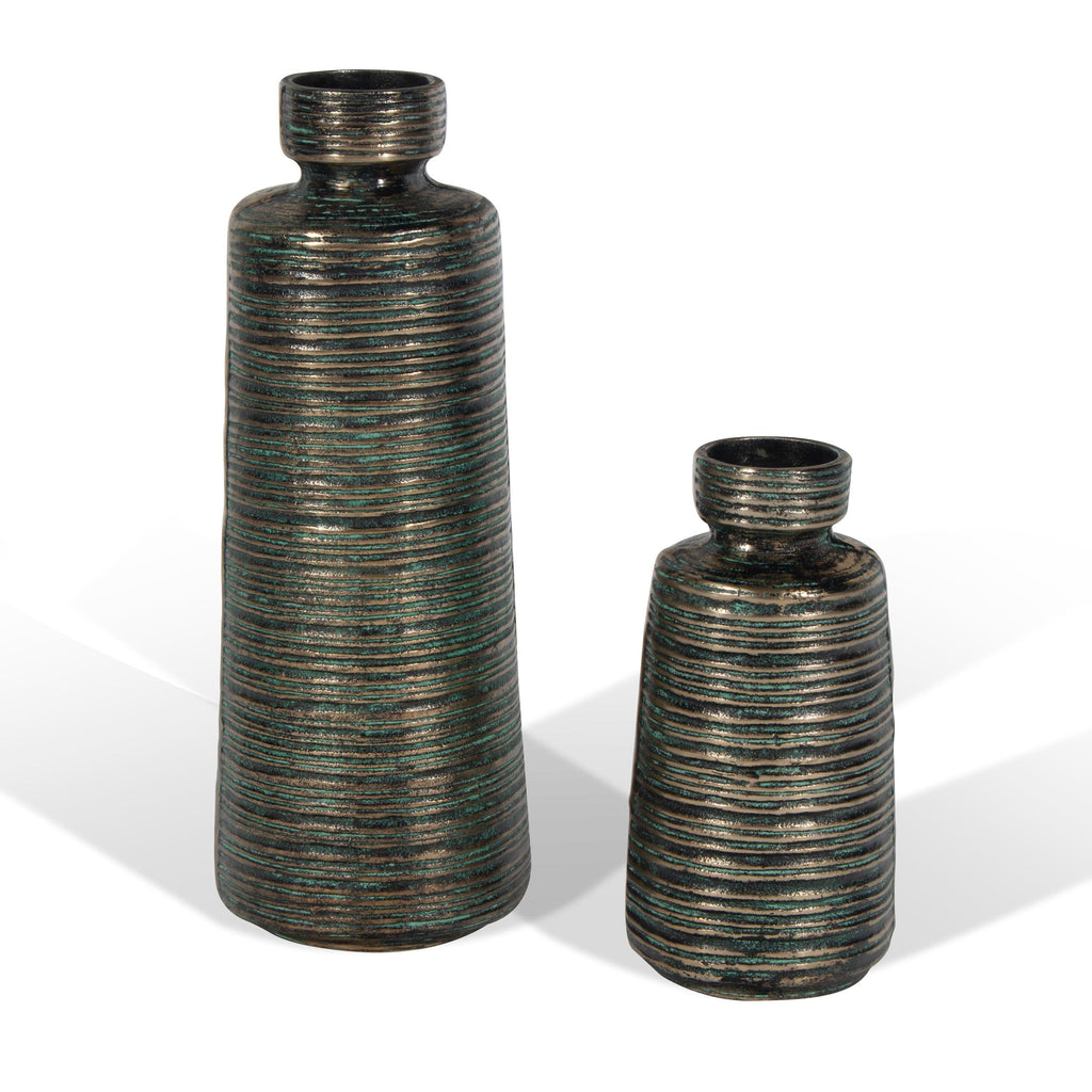 Gold-plated antique finish Vase, Large - The Nifty Decor