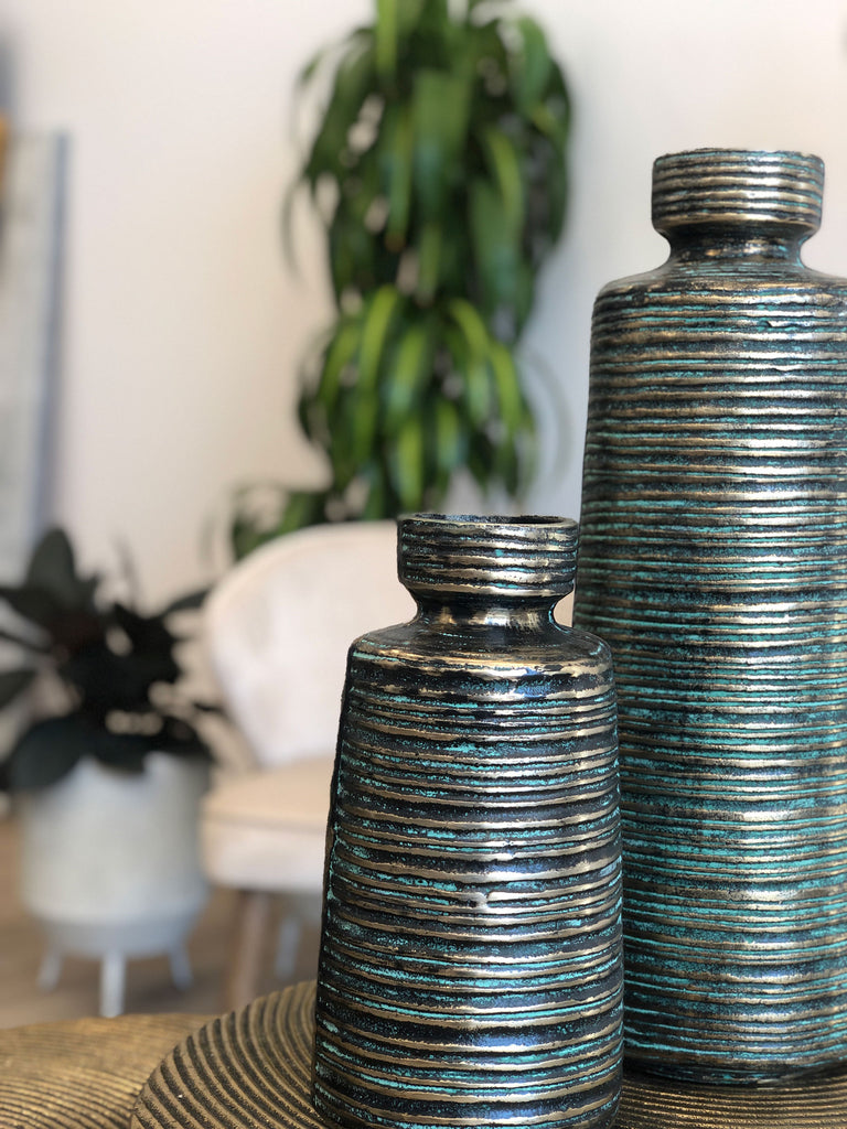 Gold-plated antique finish Vase, Large - The Nifty Decor
