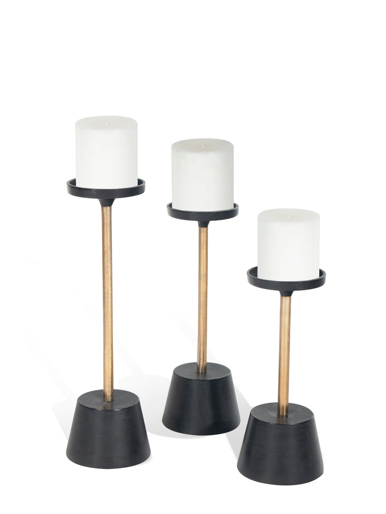 Black and gold candle holder, set of 3 - The Nifty Decor