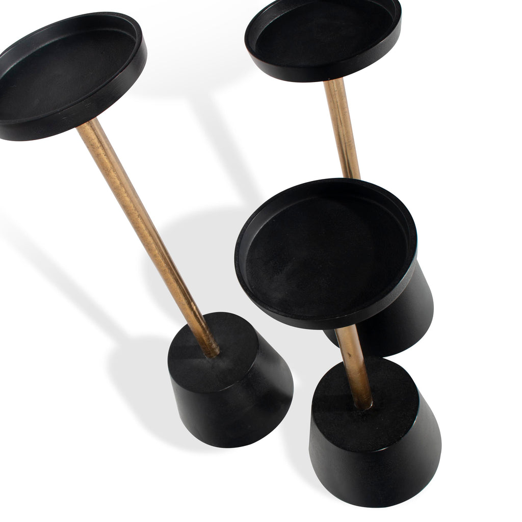Black and gold candle holder, set of 3 - The Nifty Decor