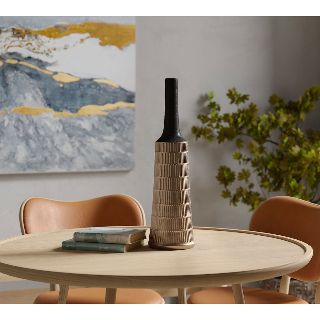 Black and gold Vase, Large - The Nifty Decor