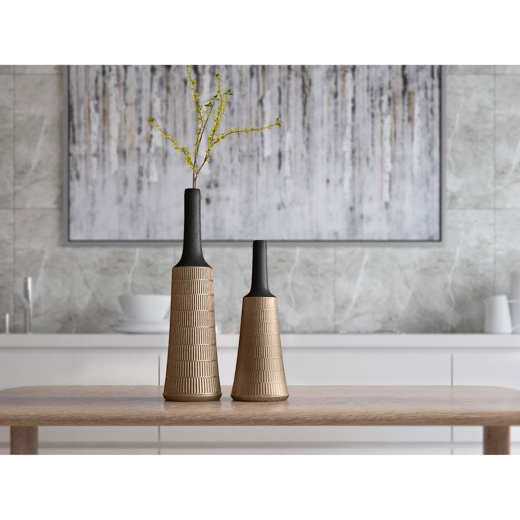 Black and gold Vase, Large - The Nifty Decor