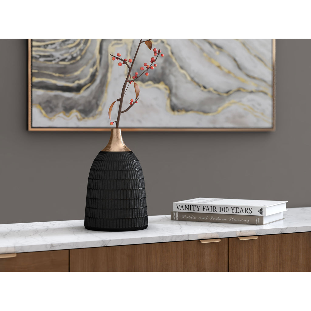 Unique black and gold Vase, Large - The Nifty Decor
