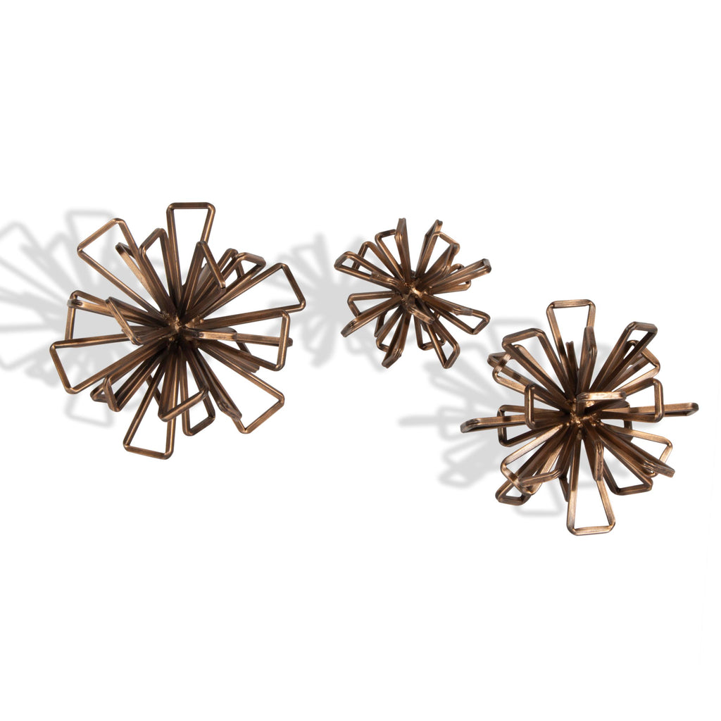 Artful set of 3 metal table top sculptures - The Nifty Decor