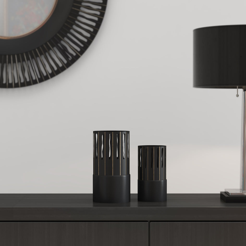 Unique cut outs and textureed vase, Set of 2 - The Nifty Decor