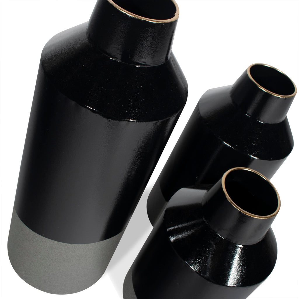 Matte & glossy two tone Vase ,set of 3 - The Nifty Decor