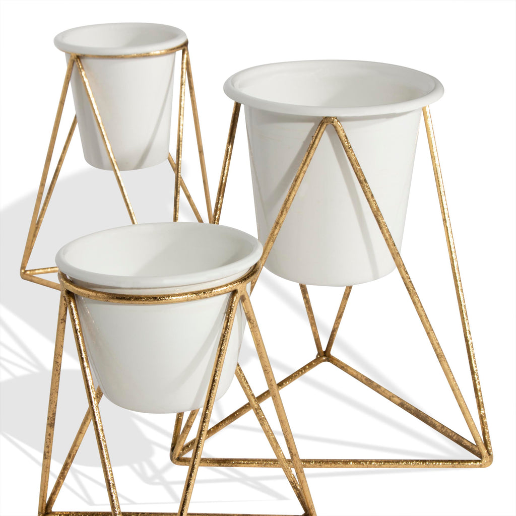Geometric tabletop pots, Set of 3 - The Nifty Decor