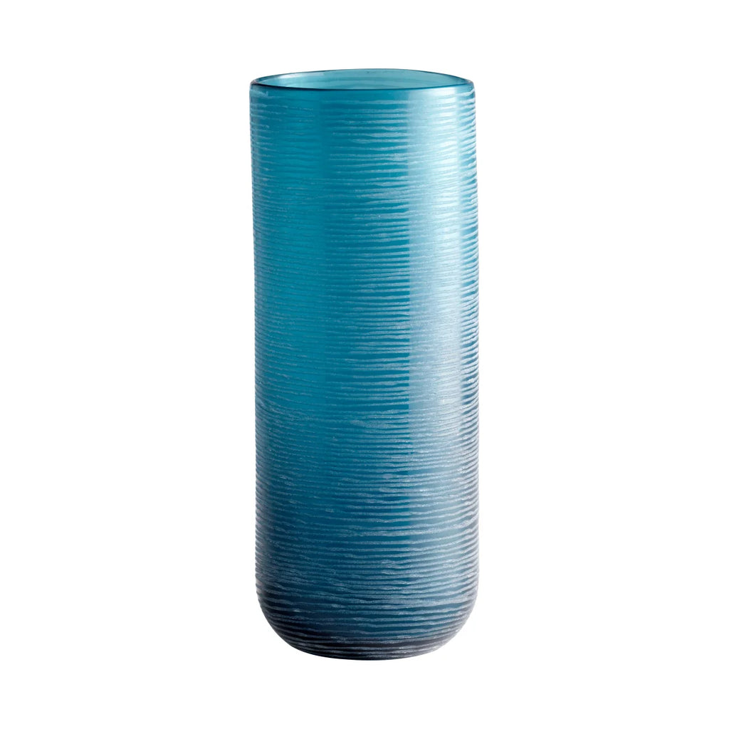 Libra Aqua Glass Vase - Bombay Mercantile