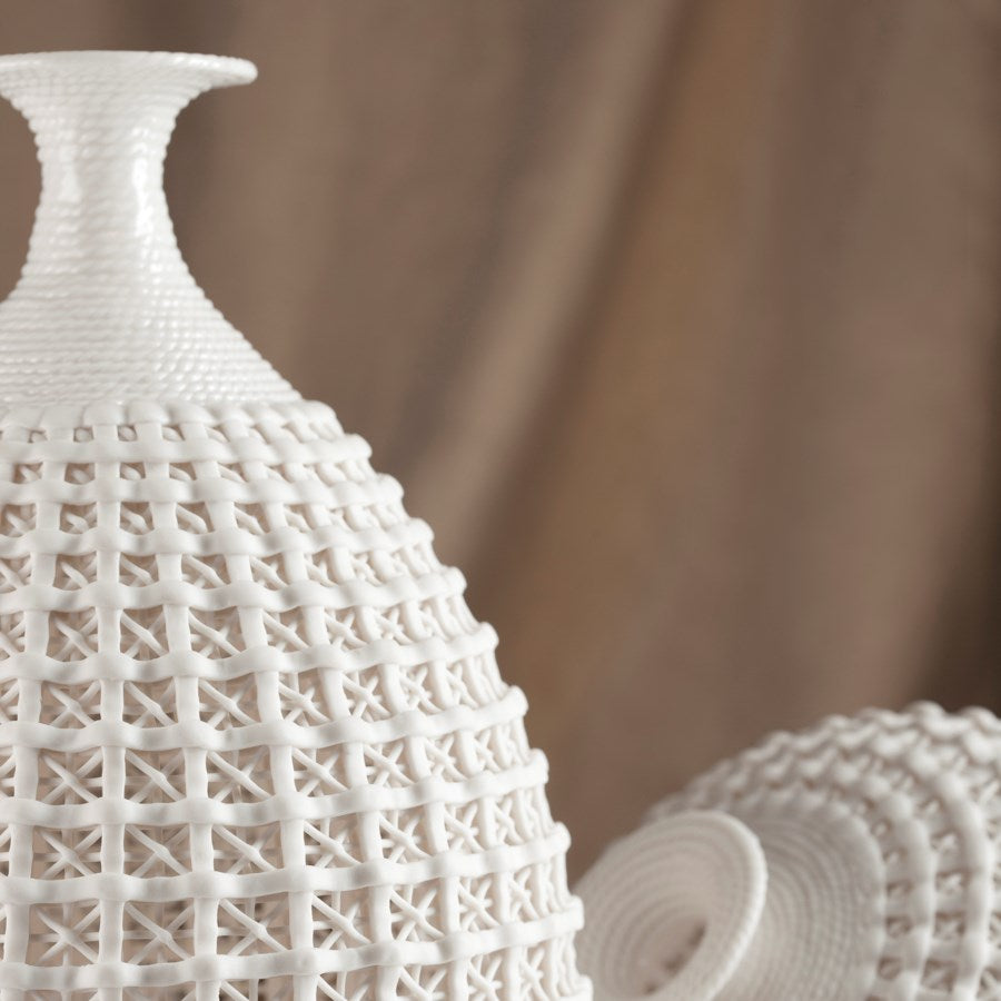 Matte White Cross Vase - The Nifty Decor