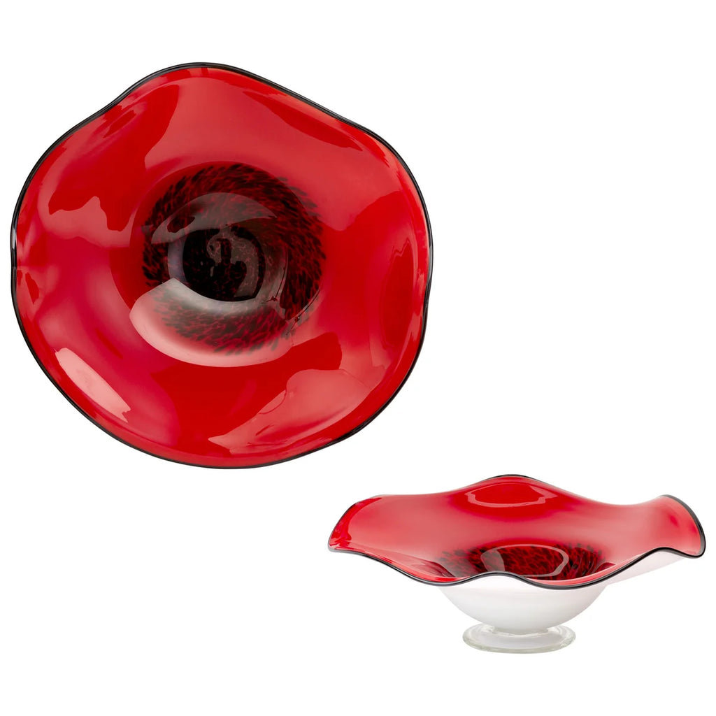 Red Glass Bowl - Bombay Mercantile
