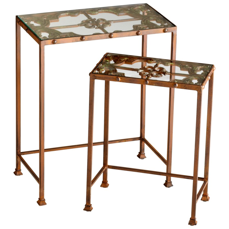 Iron Glass nesting table - The Nifty Decor