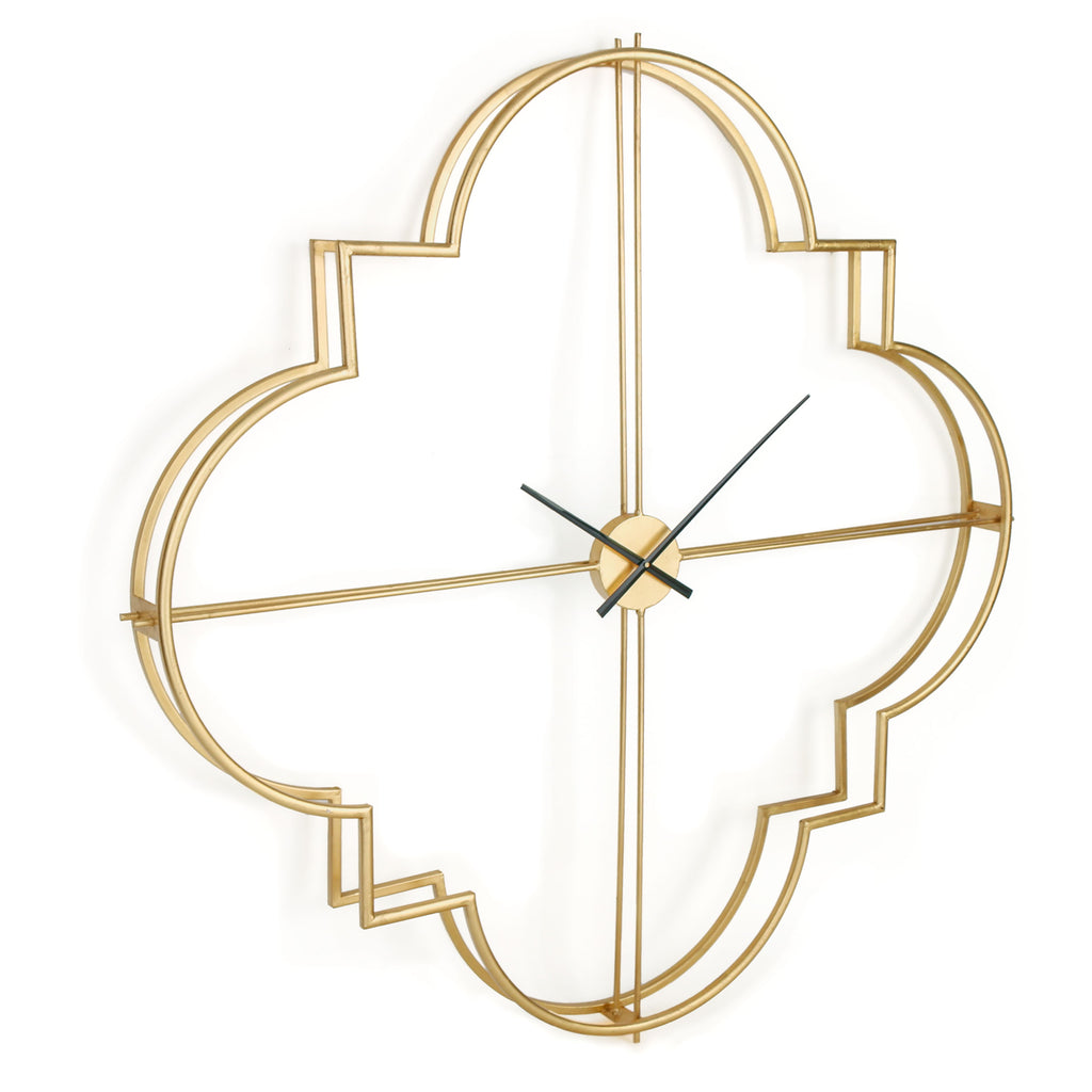Quatrefoil shape oversized wall clock - The Nifty Decor