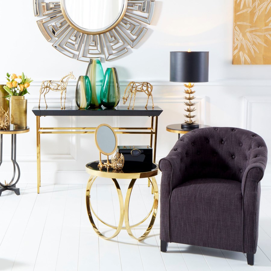 Round graphite side table - The Nifty Decor