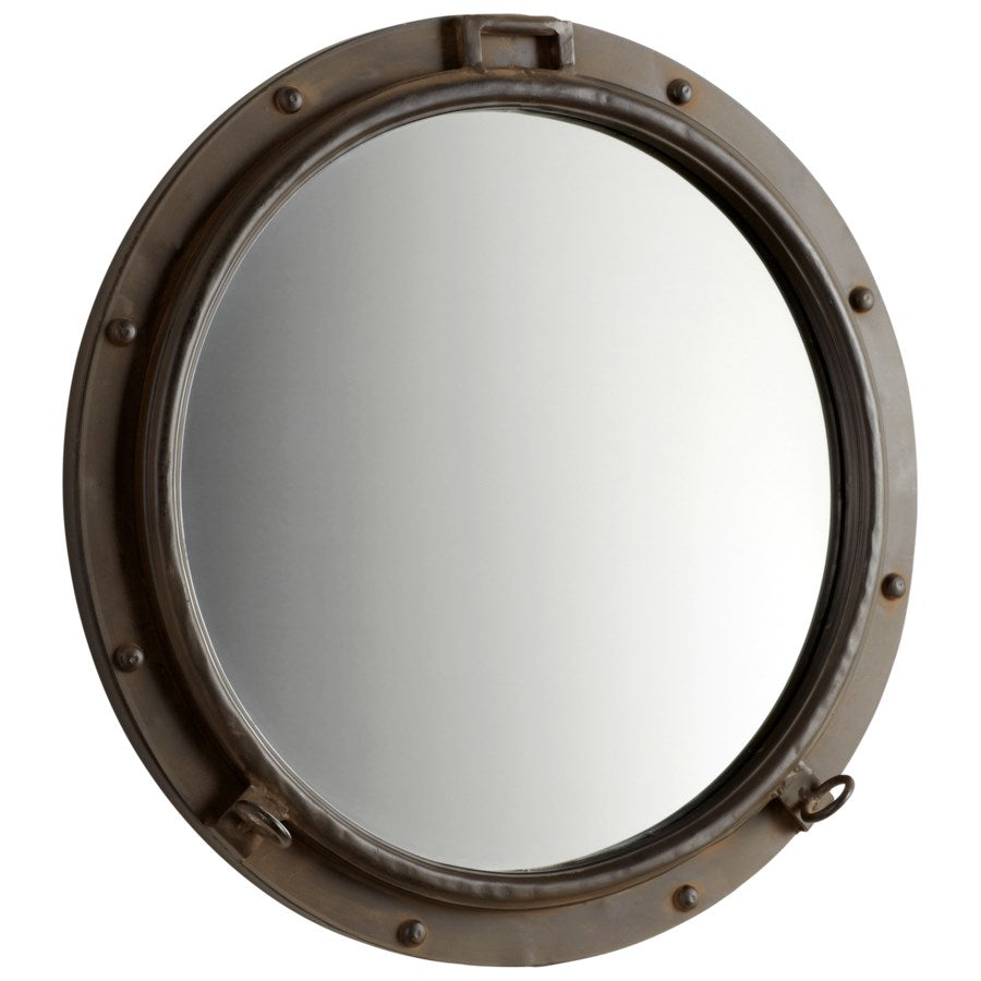 Rustic bronze porthole mirror. - The Nifty Decor