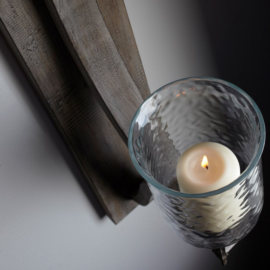 Oak wall candleholder - The Nifty Decor