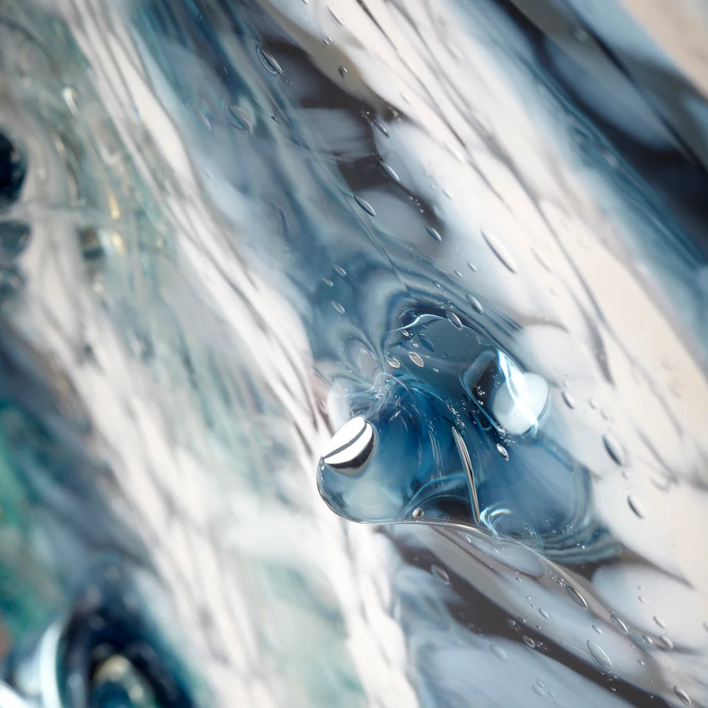 Blue Clear Glass Plate - Bombay Mercantile