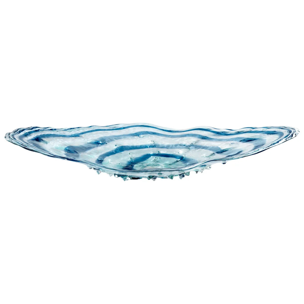 Blue Clear Glass Plate - Bombay Mercantile