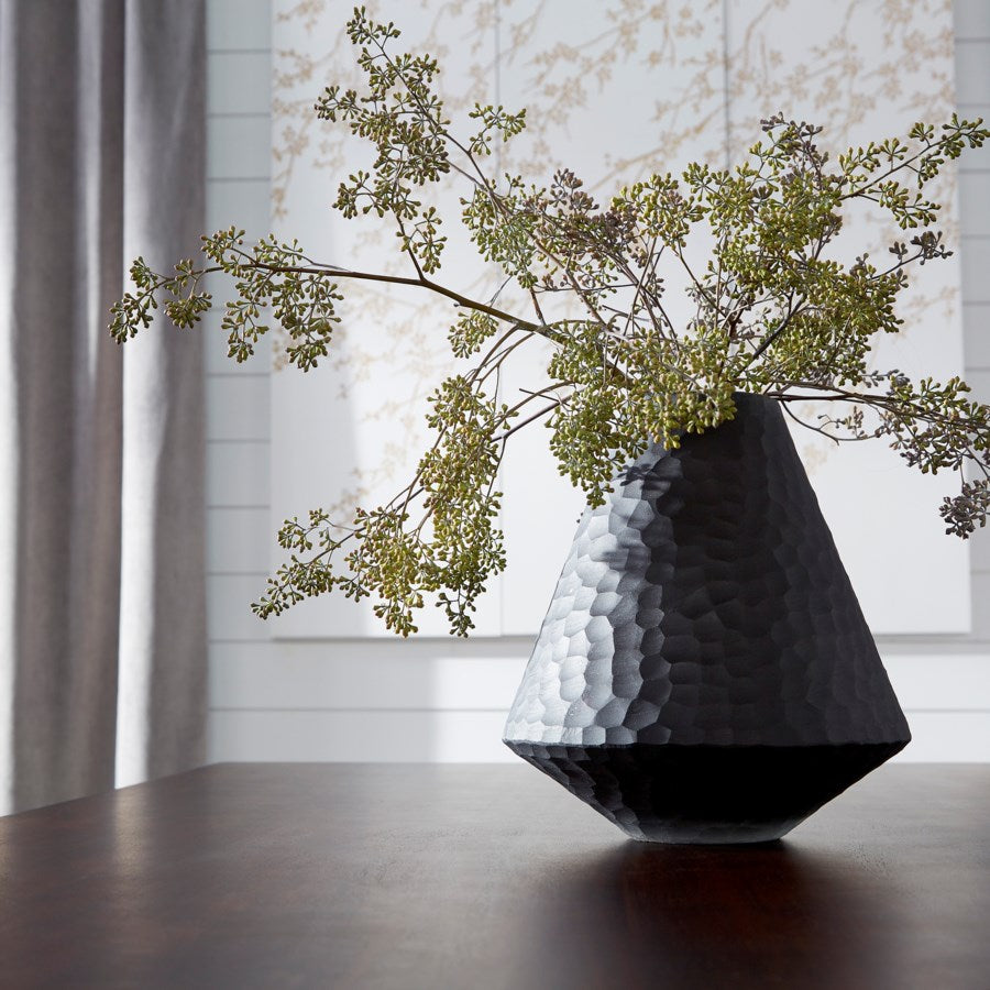 Black hammered Glass Vase - The Nifty Decor
