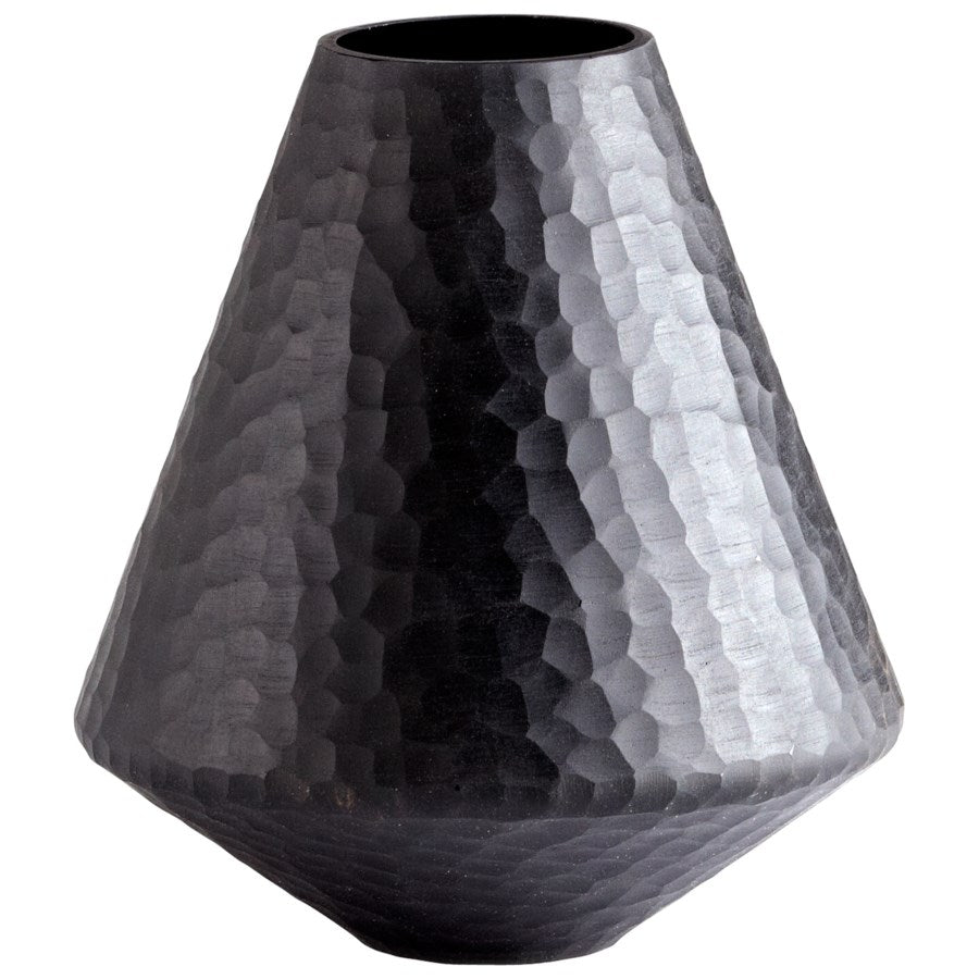 Black hammered Glass Vase - The Nifty Decor