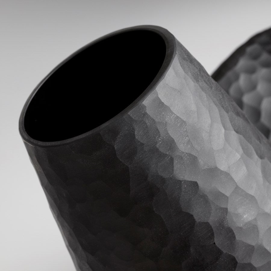 Black hammered Glass Vase - The Nifty Decor