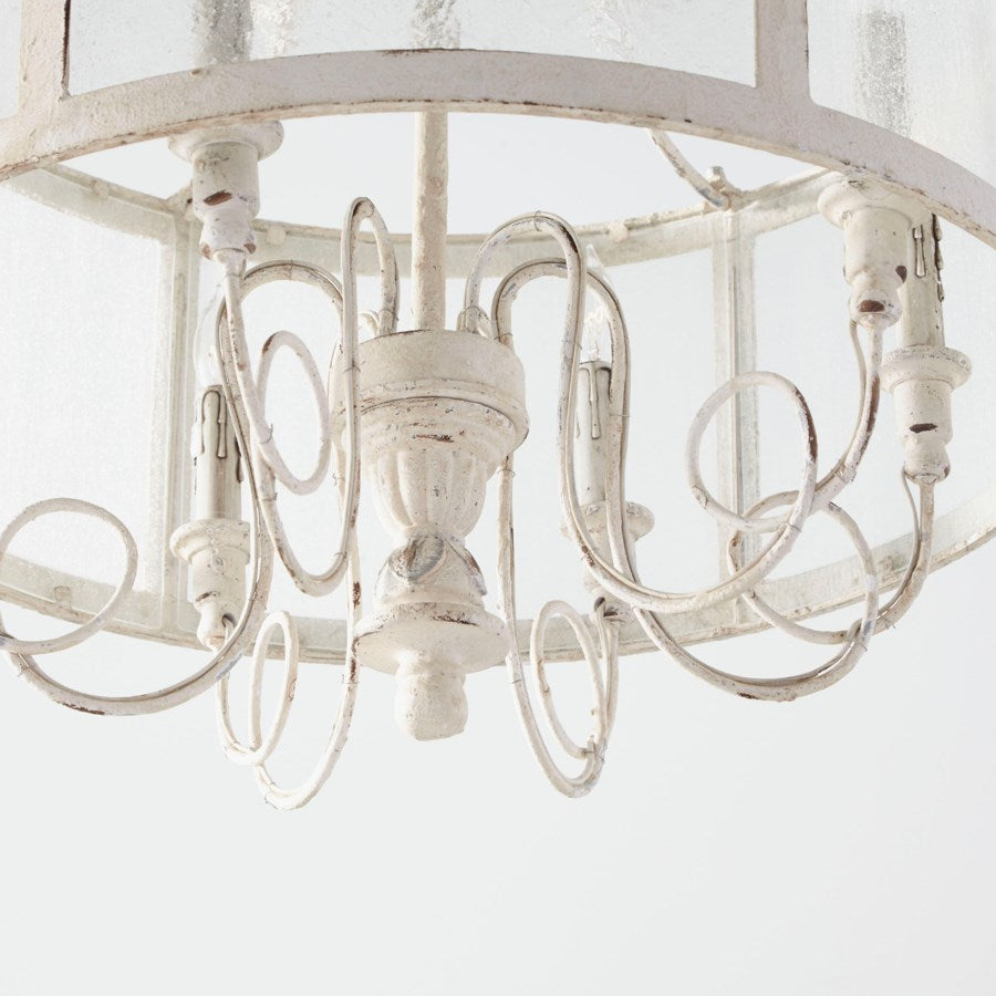 Wrought iron with wooden framing pendant - The Nifty Decor