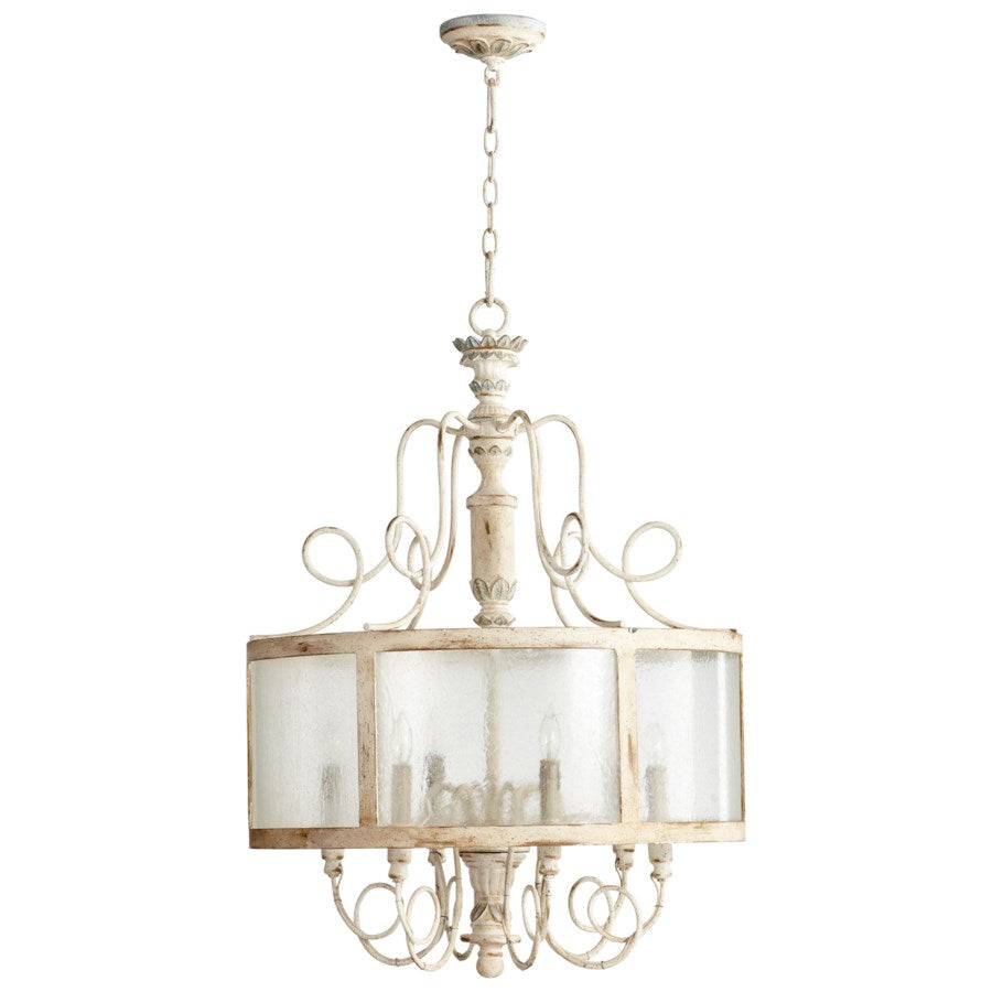 Wrought iron with wooden framing pendant - The Nifty Decor