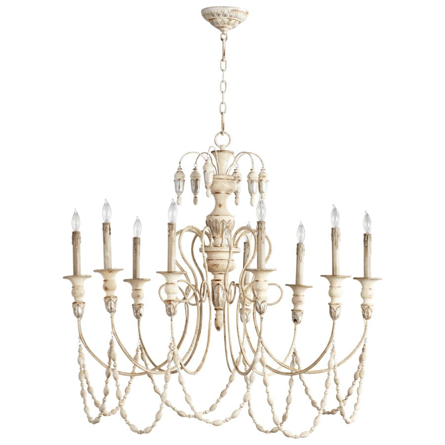 Nine-light aged Mystic Silver finish pendant - The Nifty Decor