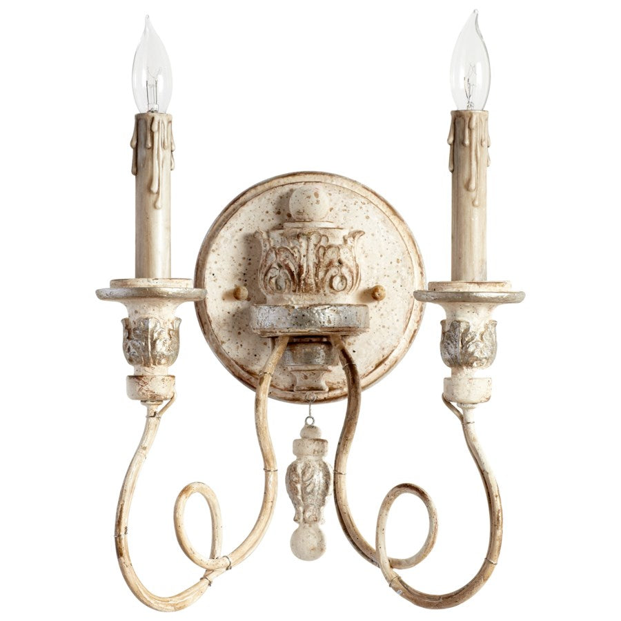 Two-light Persian white wall sconce - The Nifty Decor