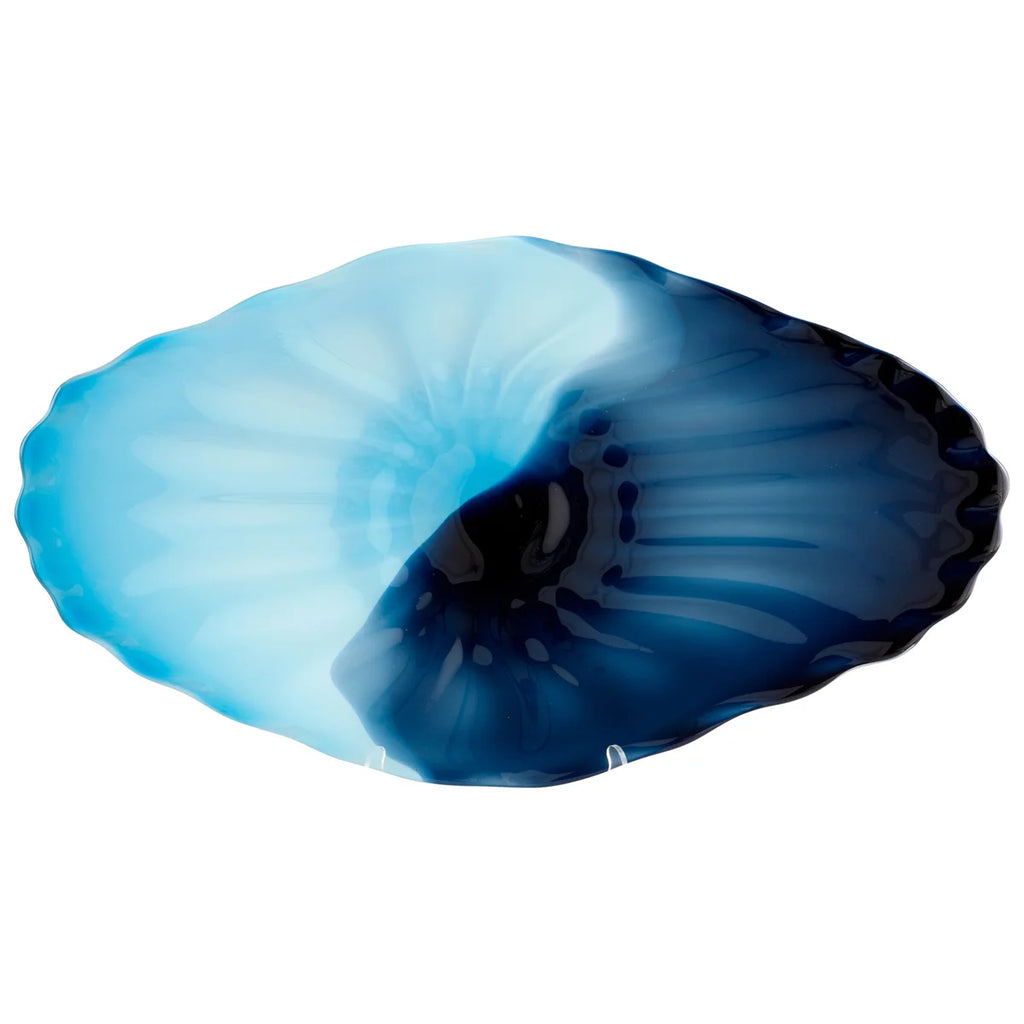 Cyan Blue Glass Plate - Bombay Mercantile