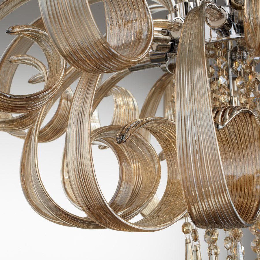 Curlicue ribbon chandelier - The Nifty Decor