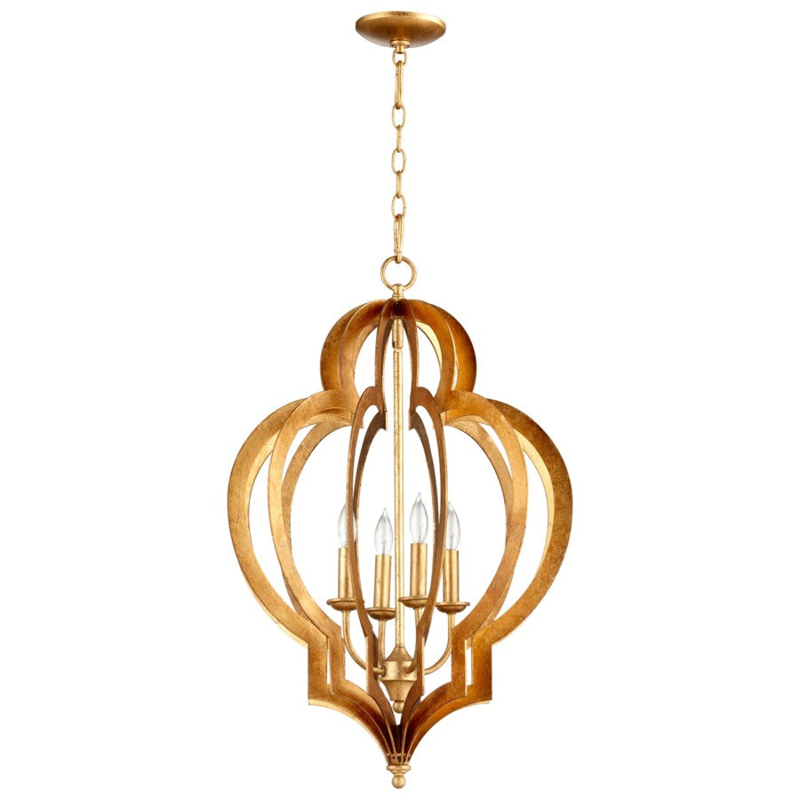 Gold leaf chandelier - The Nifty Decor