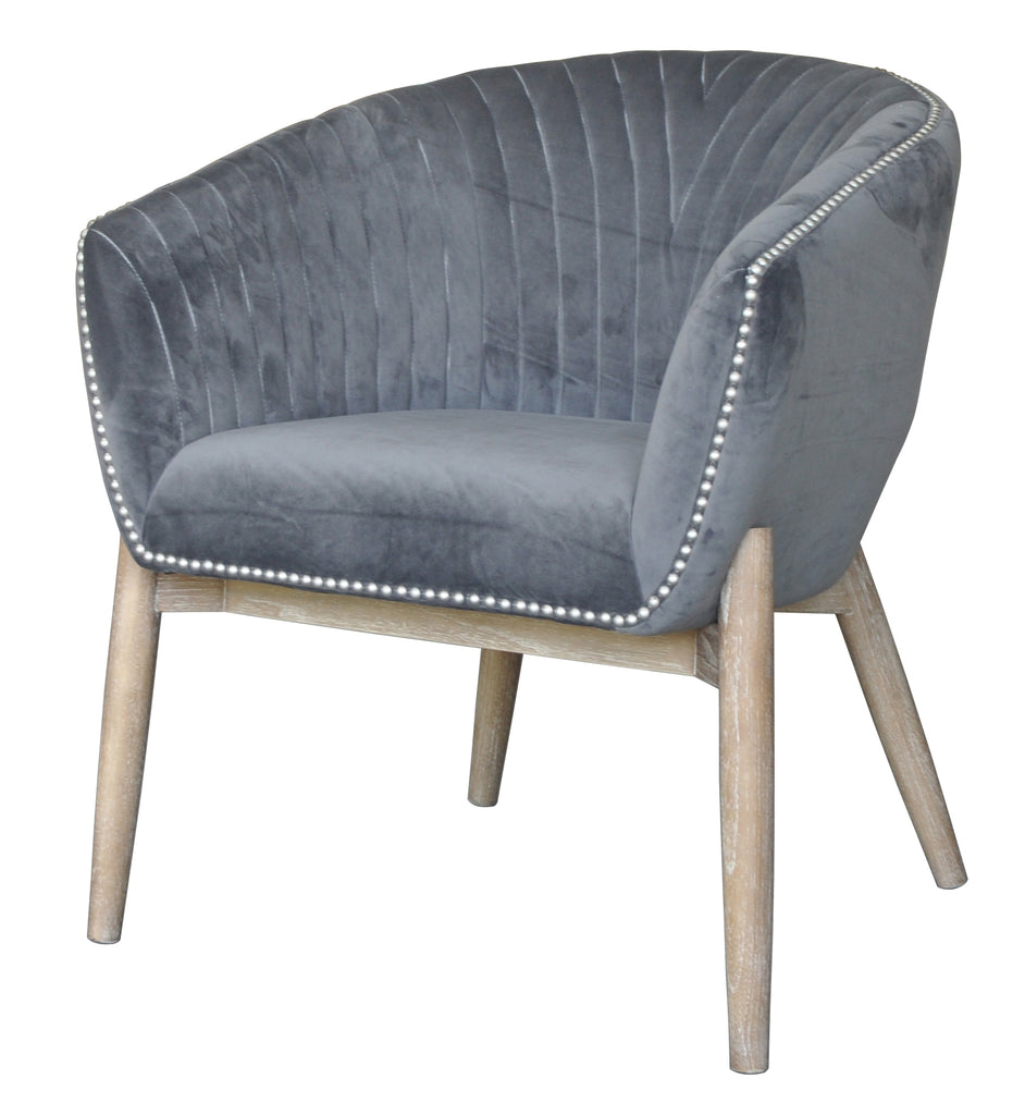 Grey velvet Club Chair - The Nifty Decor