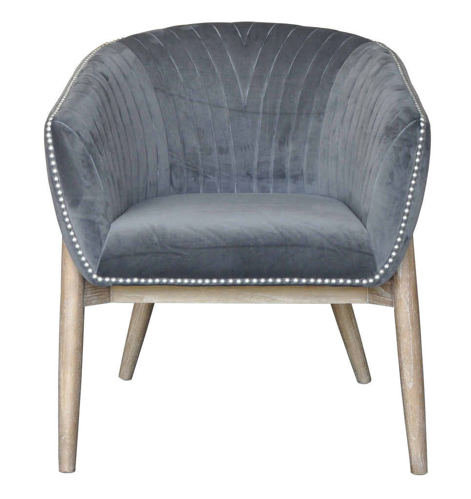 Grey velvet Club Chair - The Nifty Decor