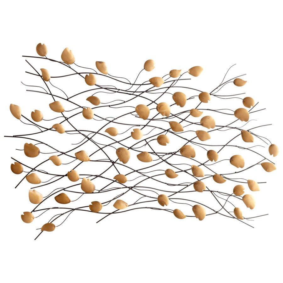 Golden leaf covered wall decor - The Nifty Decor