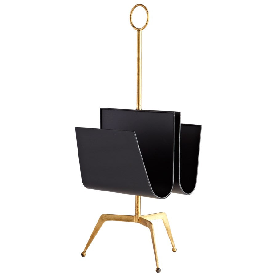 Black and gold magazine holder - The Nifty Decor