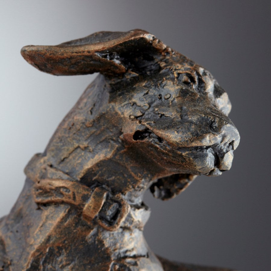 Burnished bronze canine sculpture - The Nifty Decor