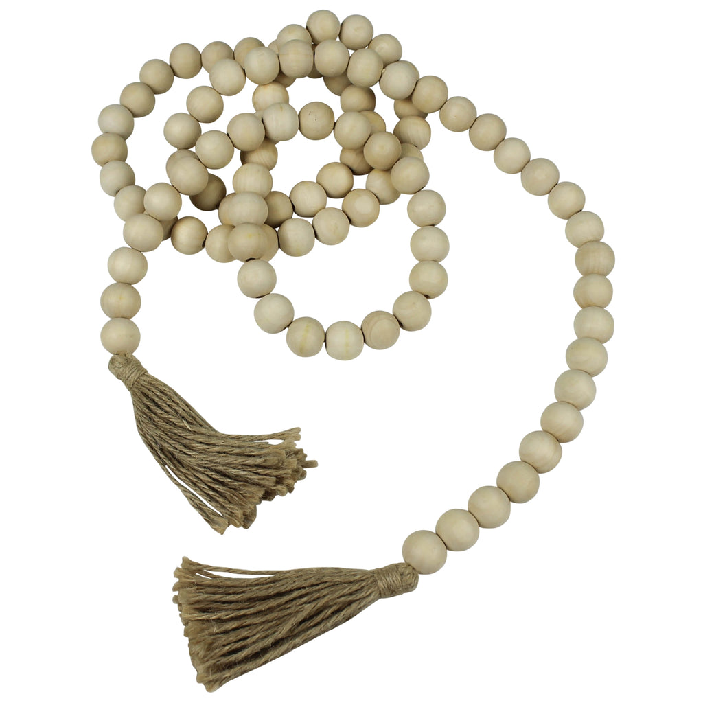 Paulo Wooden Garland with Tassel - Bombay Mercantile