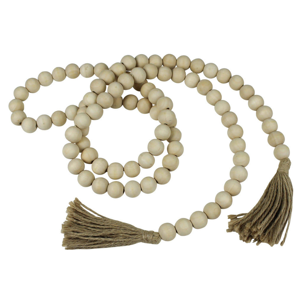 Paulo Wooden Garland with Tassel - Bombay Mercantile