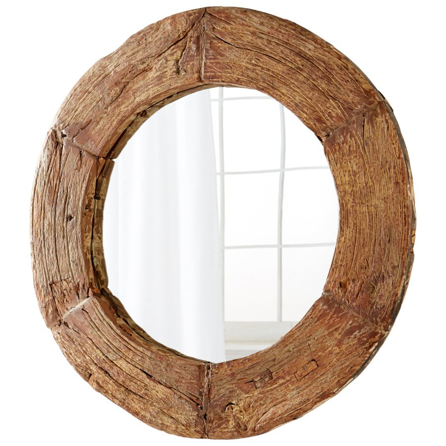 Circular walnut mirror - The Nifty Decor