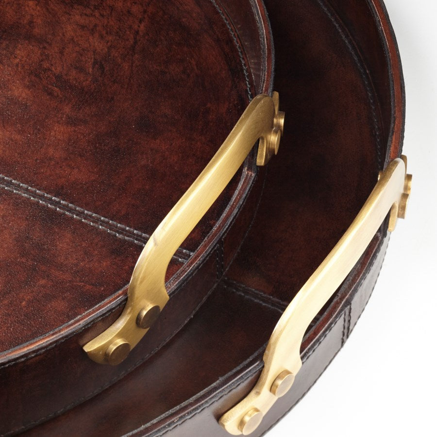 Leather brown tray - The Nifty Decor