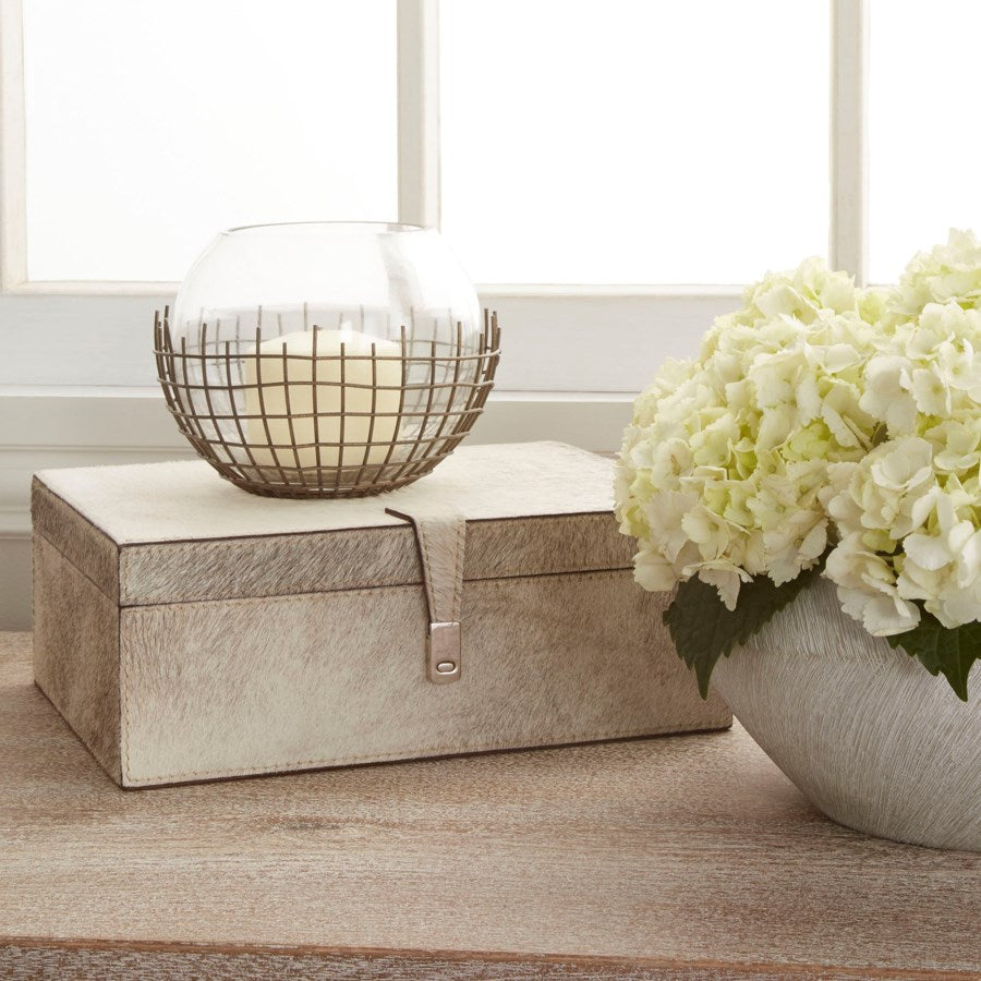 Grey leather container - The Nifty Decor