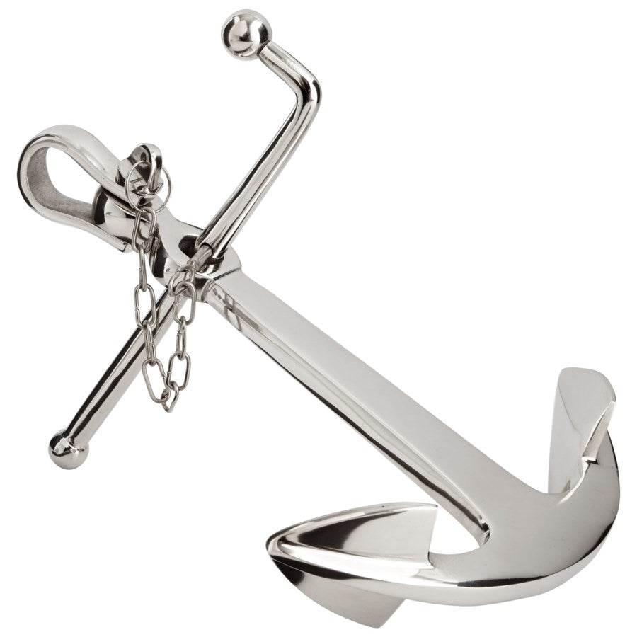 Nickel finish anchor sculpture - The Nifty Decor