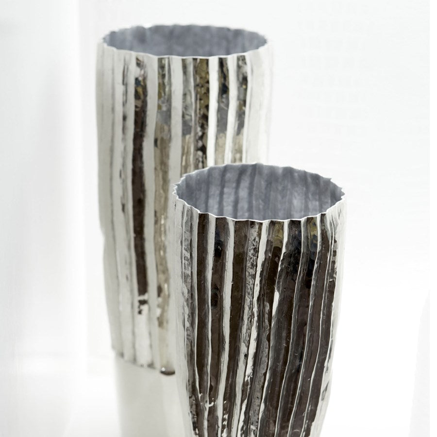 Corrugated Aluminum Vase - The Nifty Decor