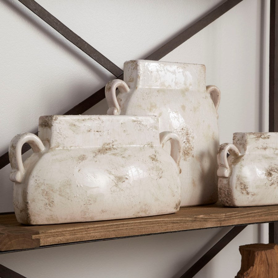 Terracotta White Glaze Planter - The Nifty Decor