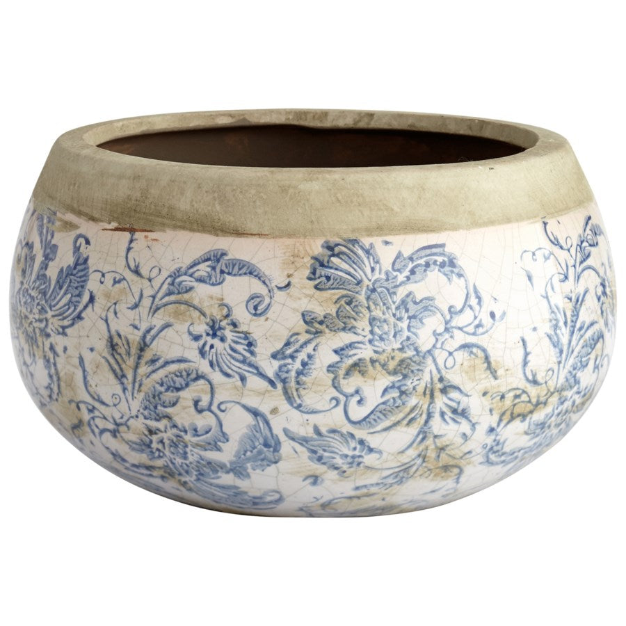 Blue and White Terracotta Planter - The Nifty Decor