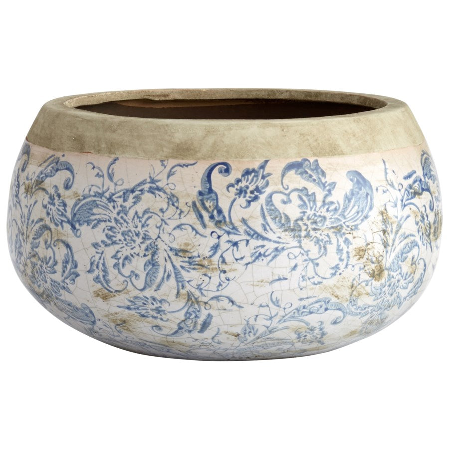 Blue and White Terracotta Planter - The Nifty Decor