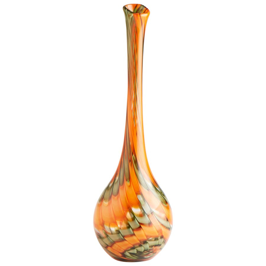 Long neck Orange Glass Vase - The Nifty Decor